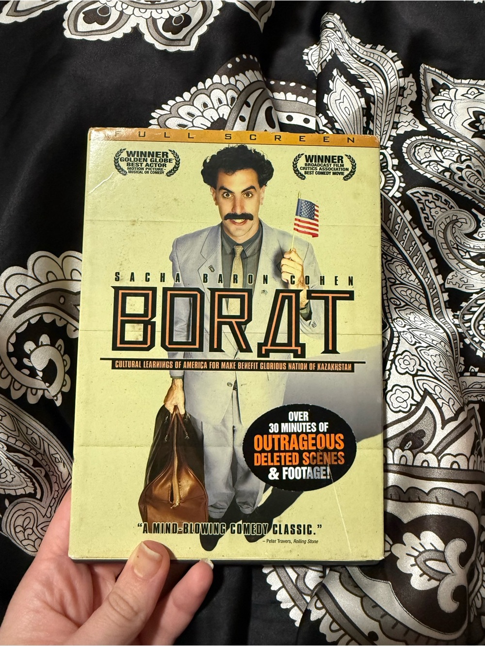 Borat Full Screen DVD - Yellow Cover with Black Text